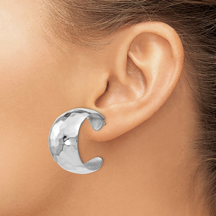 Lovely Rita's Earrings Sterling Silver Polished Hammered Post Earrings