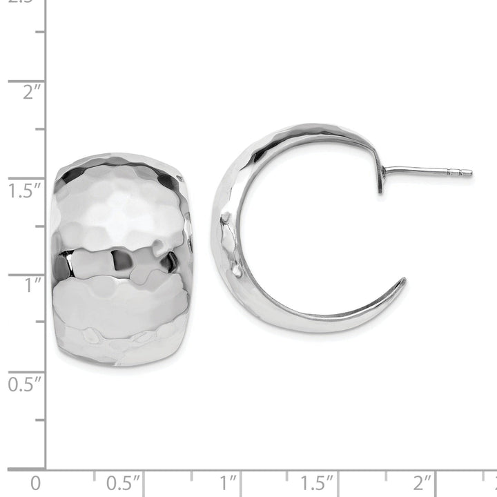 Lovely Rita's Earrings Sterling Silver Polished Hammered Post Earrings