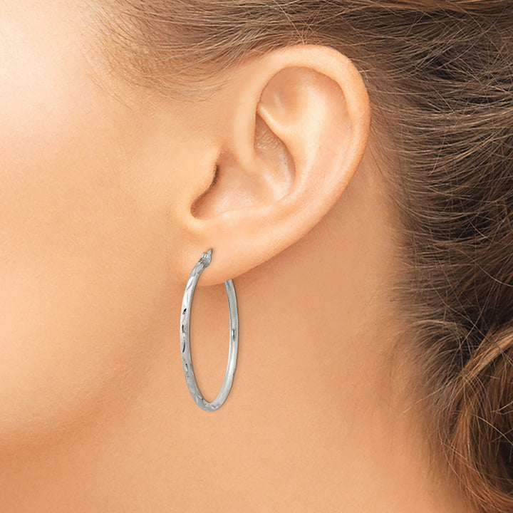 Lovely Rita's Earrings Sterling Silver Polished Hinged Hoop Earrings