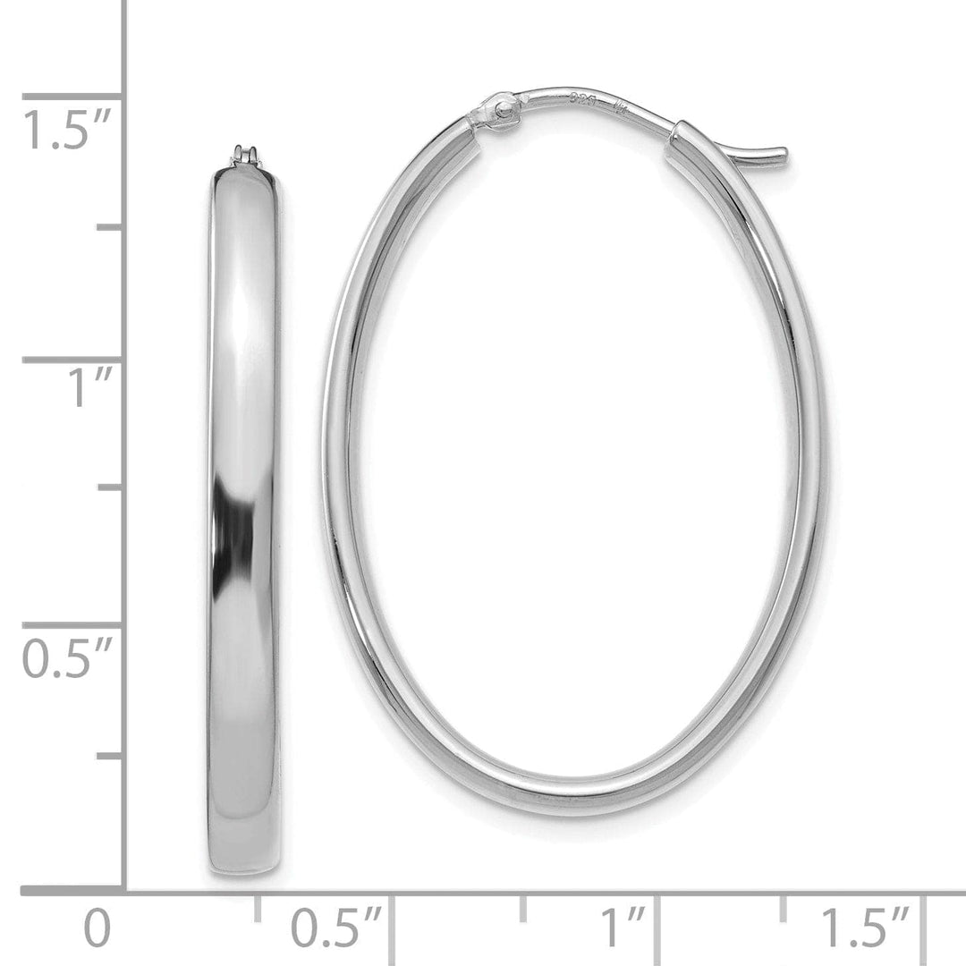 Lovely Rita's Earrings Sterling Silver Polished Oval Hoop Earrings