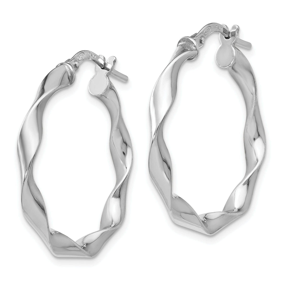 Lovely Rita's Earrings Sterling Silver Polished Twisted Hoop Earrings