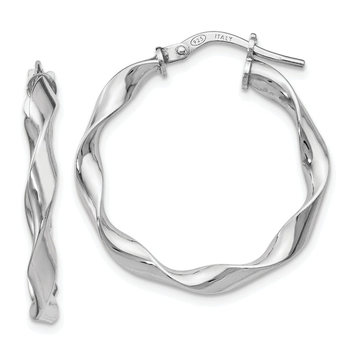 Lovely Rita's Earrings Sterling Silver Polished Twisted Hoop Earrings