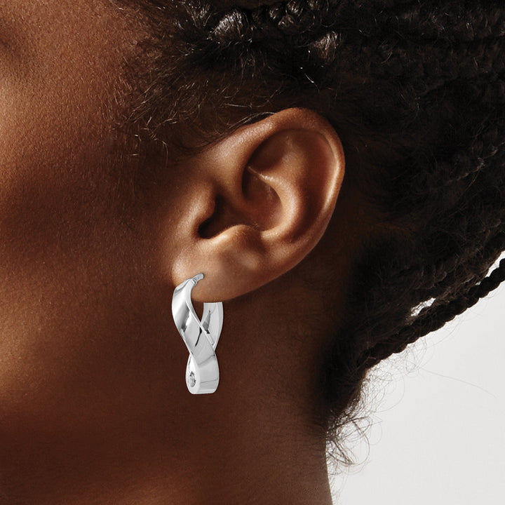 Lovely Rita's Earrings Sterling Silver Polished Twisted Hoop Earrings