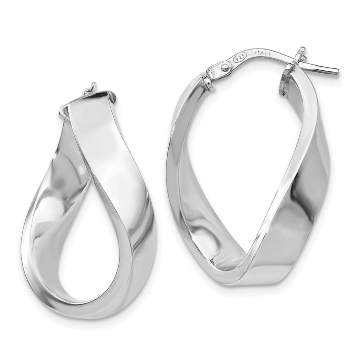 Lovely Rita's Earrings Sterling Silver Polished Twisted Hoop Earrings