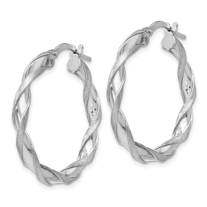 Lovely Rita's Earrings Sterling Silver Polished Twisted Hoop Earrings