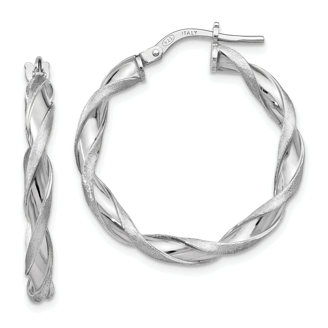Lovely Rita's Earrings Sterling Silver Polished Twisted Hoop Earrings