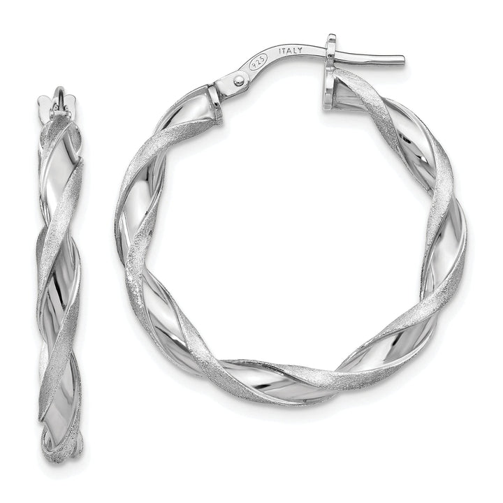 Lovely Rita's Earrings Sterling Silver Polished Twisted Hoop Earrings