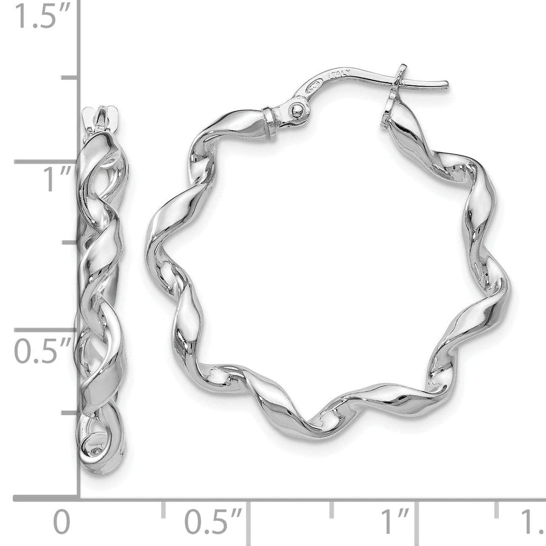 Lovely Rita's Earrings Sterling Silver Polished Twisted Hoop Earrings