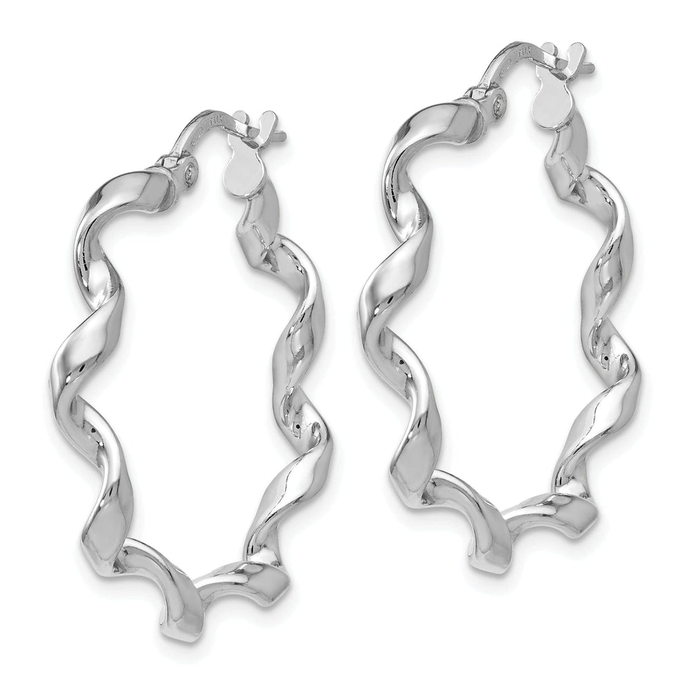 Lovely Rita's Earrings Sterling Silver Polished Twisted Hoop Earrings
