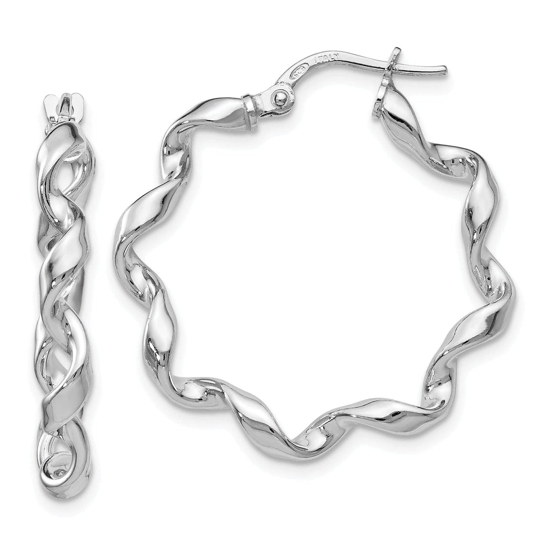 Lovely Rita's Earrings Sterling Silver Polished Twisted Hoop Earrings