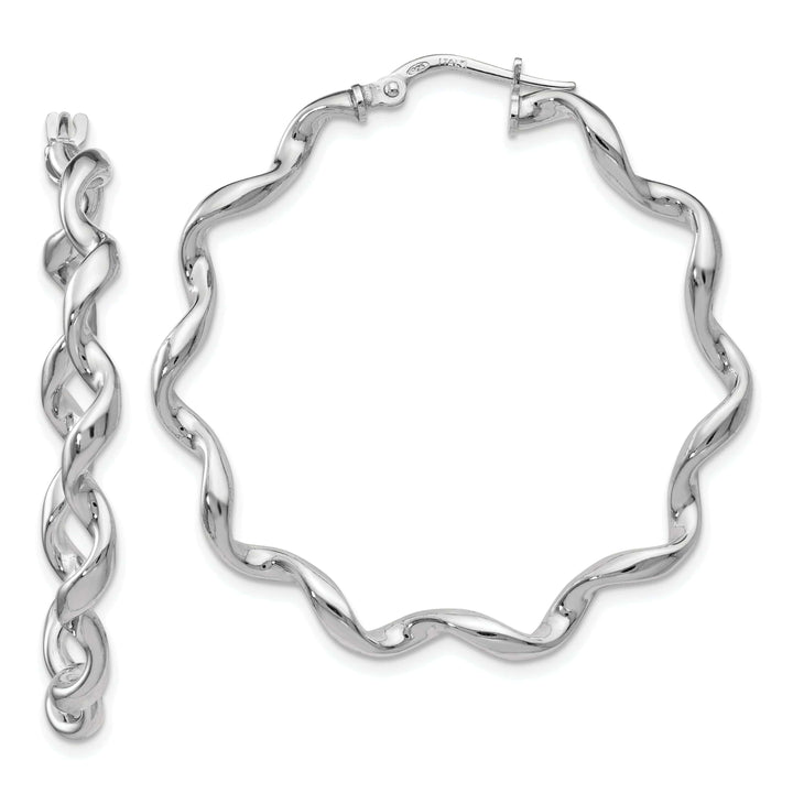 Lovely Rita's Earrings Sterling Silver Polished Twisted Hoop Earrings