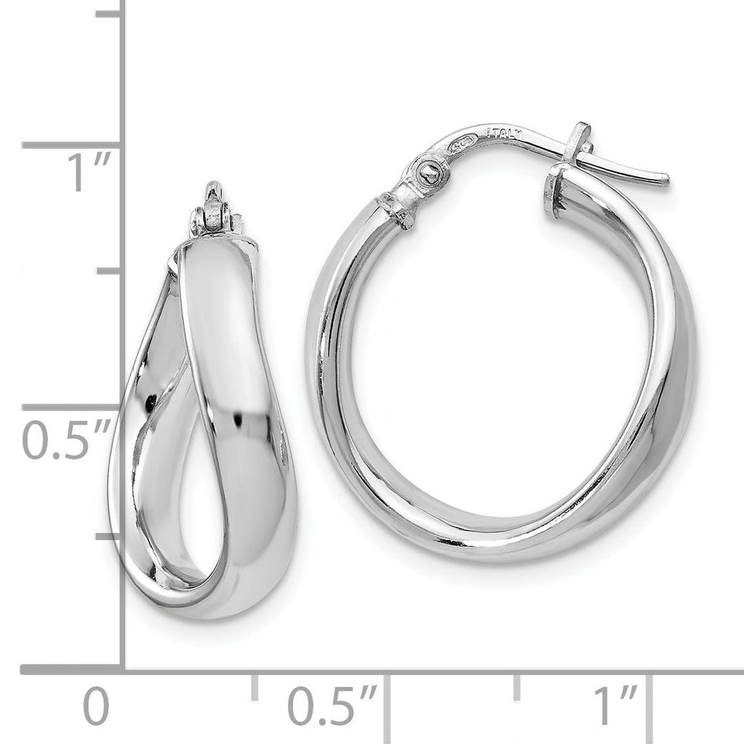 Lovely Rita's Earrings Sterling Silver Polished Twisted Hoop Earrings