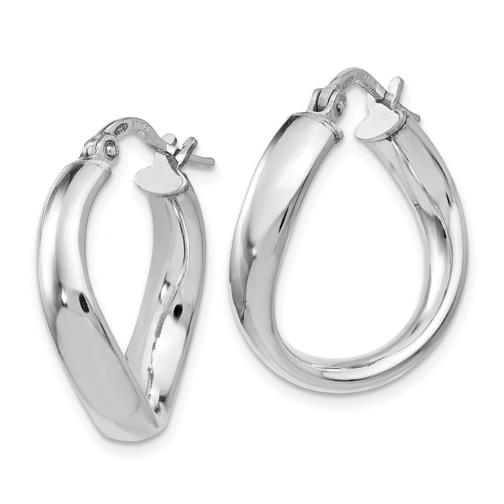 Lovely Rita's Earrings Sterling Silver Polished Twisted Hoop Earrings