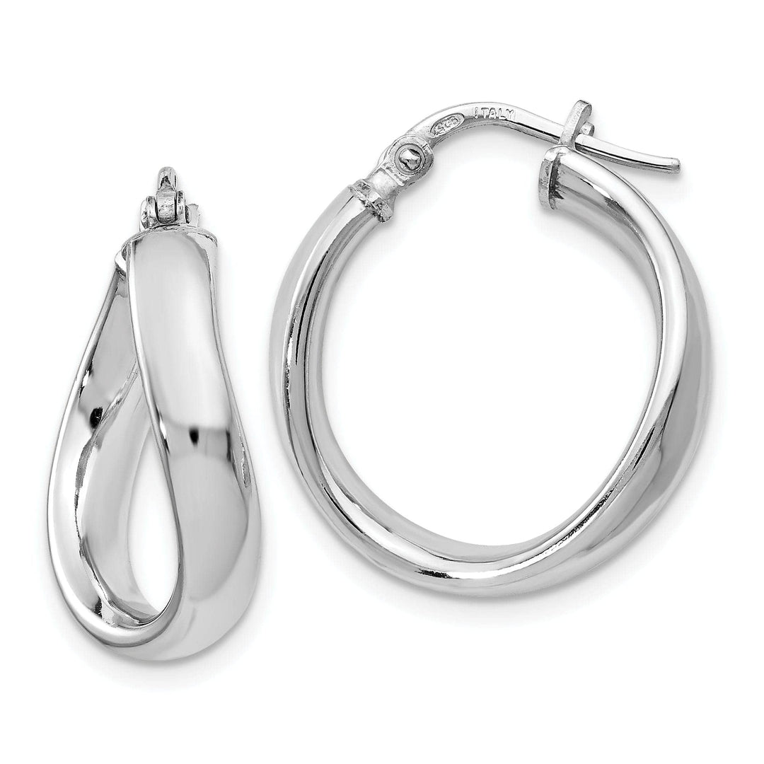 Lovely Rita's Earrings Sterling Silver Polished Twisted Hoop Earrings