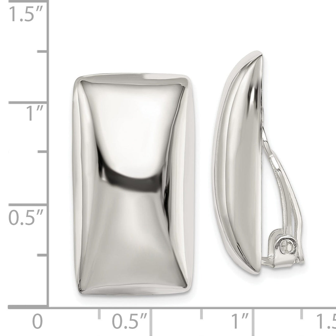 Lovely Rita's Earrings Sterling Silver Retangle Non-Pierced Earrings