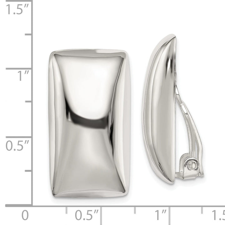 Lovely Rita's Earrings Sterling Silver Retangle Non-Pierced Earrings