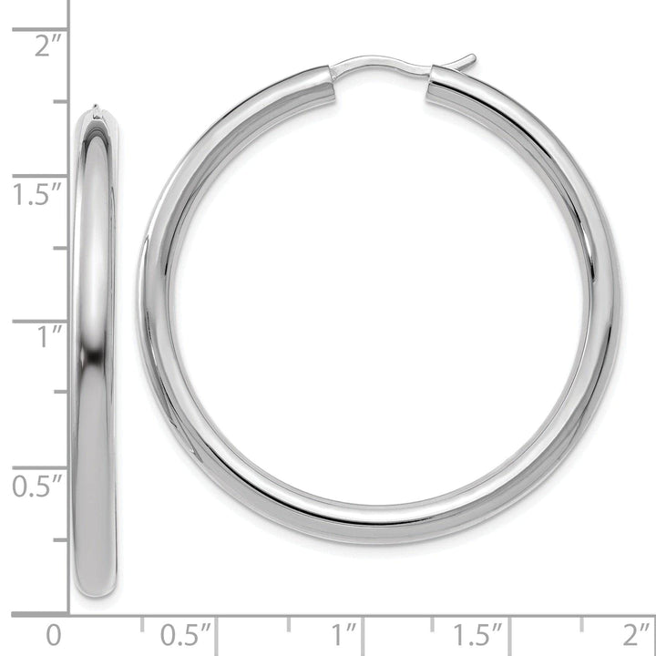 Lovely Rita's Earrings Sterling Silver Rhodium 3.5MM Tube Hoop Earrings