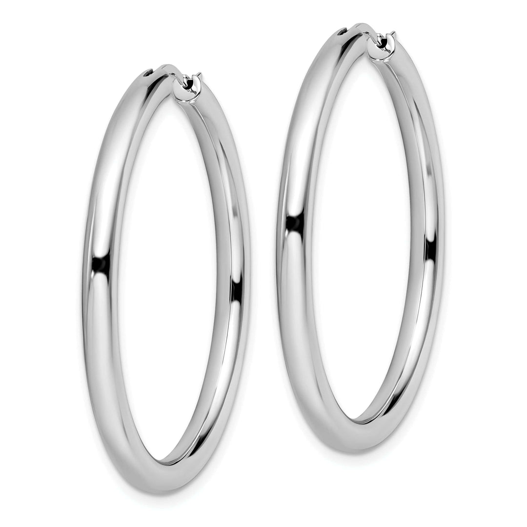 Lovely Rita's Earrings Sterling Silver Rhodium 3.5MM Tube Hoop Earrings