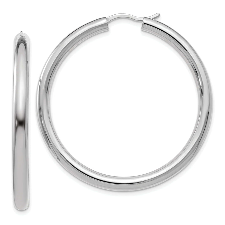Lovely Rita's Earrings Sterling Silver Rhodium 3.5MM Tube Hoop Earrings