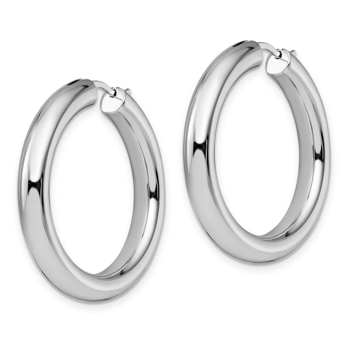 Lovely Rita's Earrings Sterling Silver Rhodium 5MM Tube Hoop Earrings