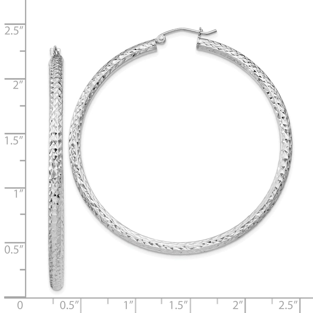 Lovely Rita's Earrings Sterling Silver Rhodium D.C Hinged Hoop Earring