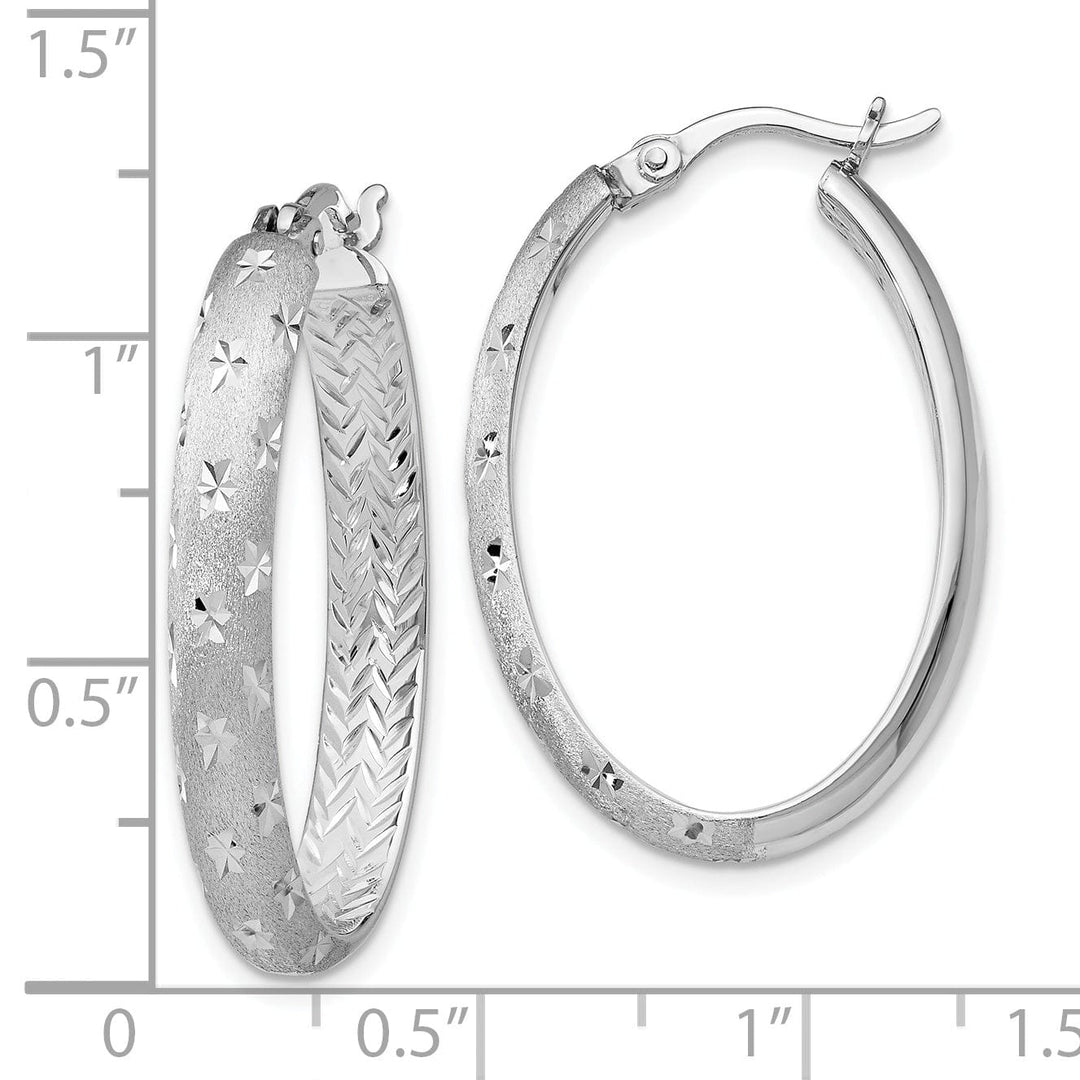 Lovely Rita's Earrings Sterling Silver Rhodium In Out D.C Oval Earring