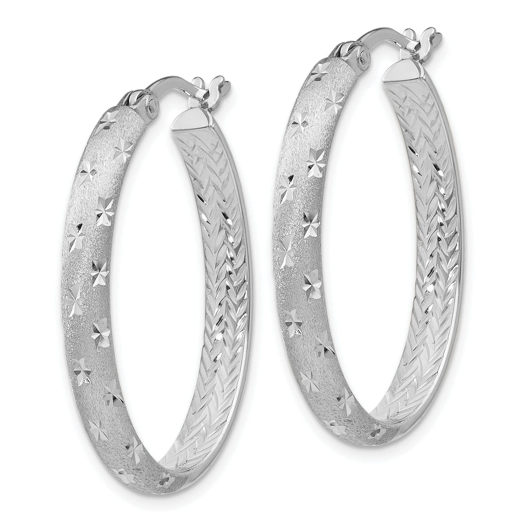 Lovely Rita's Earrings Sterling Silver Rhodium In Out D.C Oval Earring