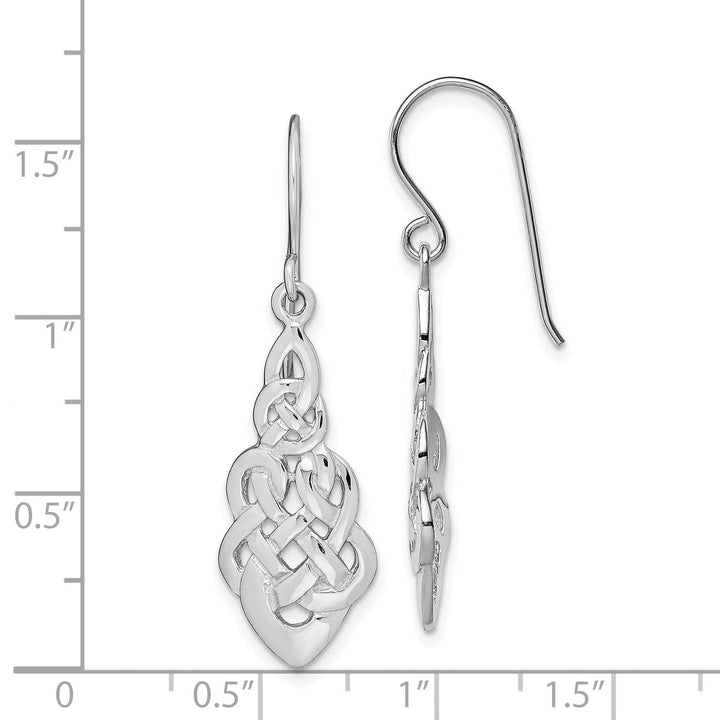 Lovely Rita's Earrings Sterling Silver Round Celtic Dangle Earrings