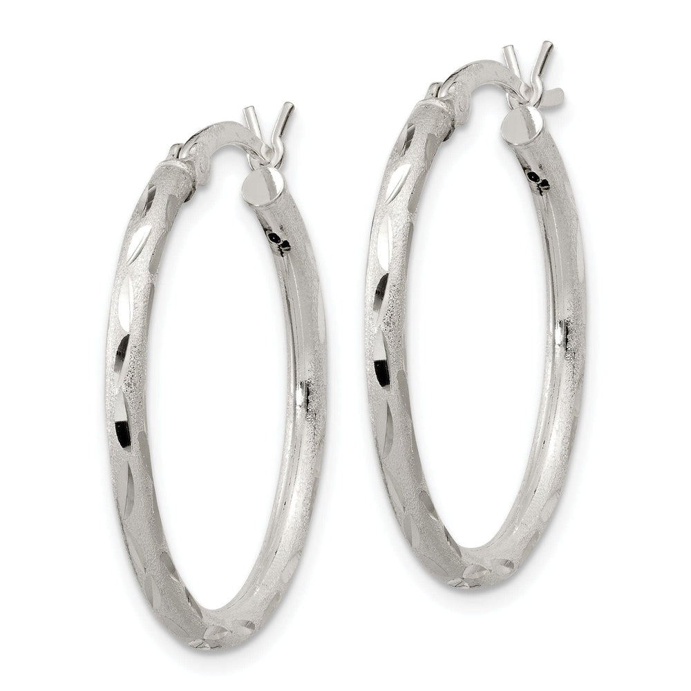 Lovely Rita's Earrings Sterling Silver Satin D.C Hinged Hoop Earrings
