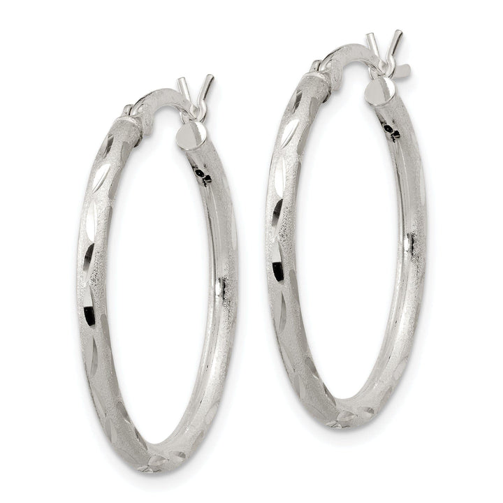 Lovely Rita's Earrings Sterling Silver Satin D.C Hinged Hoop Earrings