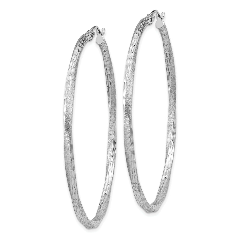 Lovely Rita's Earrings Sterling Silver Satin D.C Twist Hoop Earrings