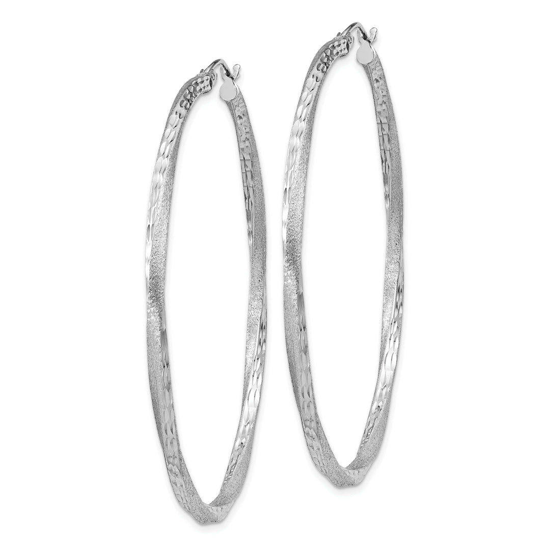 Lovely Rita's Earrings Sterling Silver Satin D.C Twist Hoop Earrings