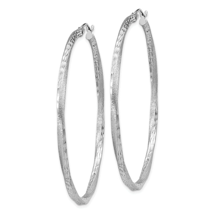 Lovely Rita's Earrings Sterling Silver Satin D.C Twist Hoop Earrings