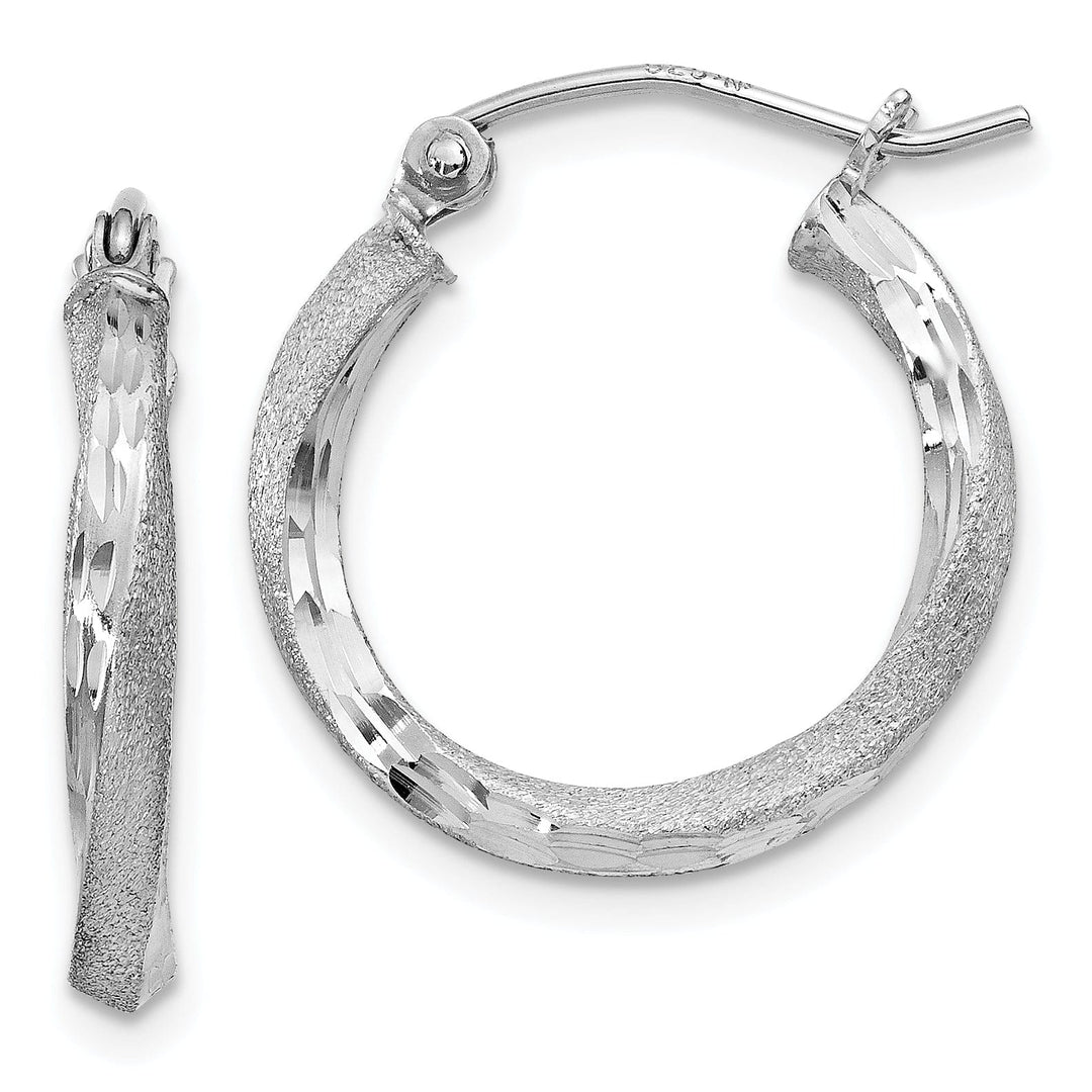 Lovely Rita's Earrings Sterling Silver Satin Finish D.C Hoop Earrings