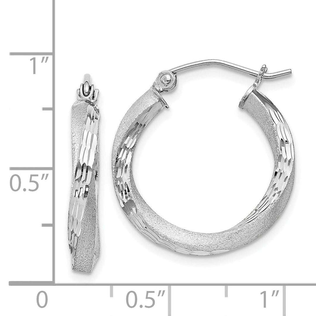 Lovely Rita's Earrings Sterling Silver Satin Finished D.C Twisted Hoops
