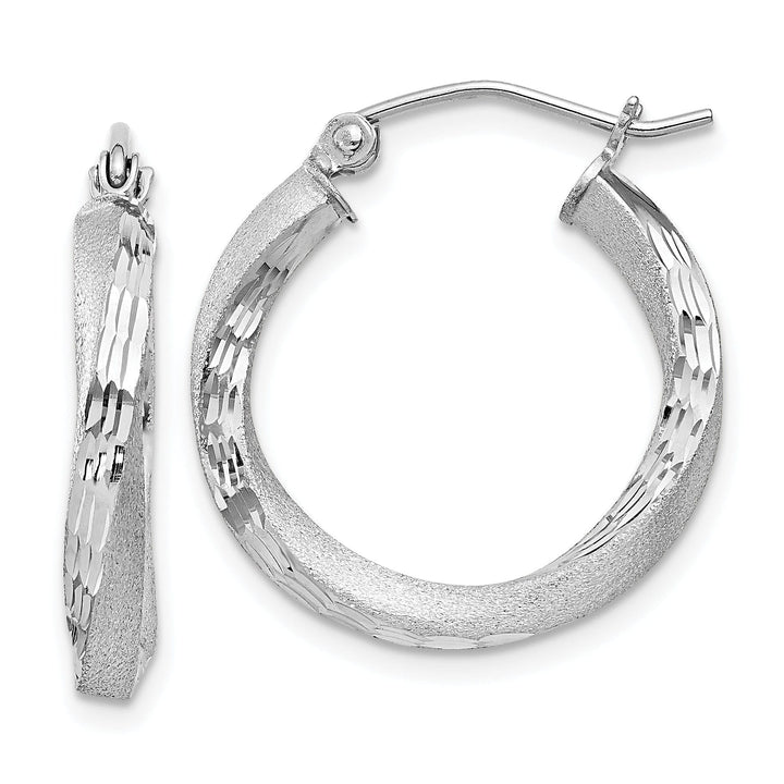 Lovely Rita's Earrings Sterling Silver Satin Finished D.C Twisted Hoops