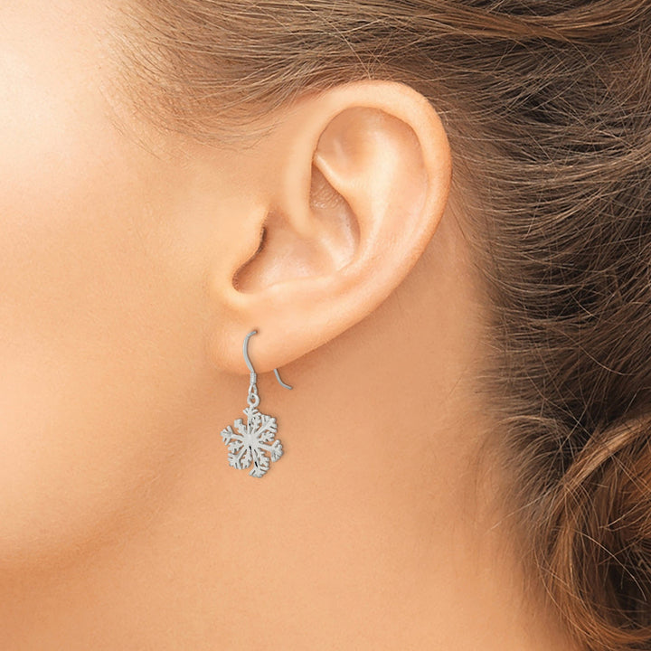 Lovely Rita's Earrings Sterling Silver Satin Snowflake Earrings