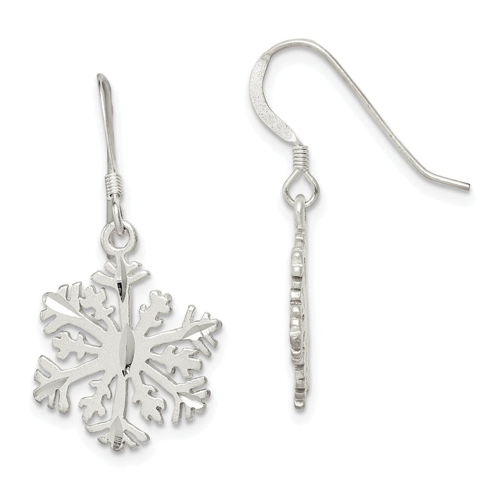 Lovely Rita's Earrings Sterling Silver Satin Snowflake Earrings
