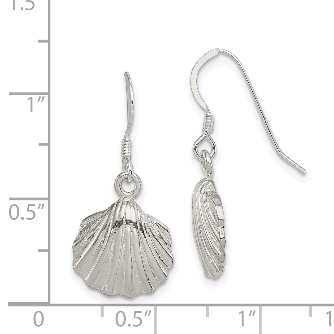 Lovely Rita's Earrings Sterling Silver Shell Dangle Hook Earrings