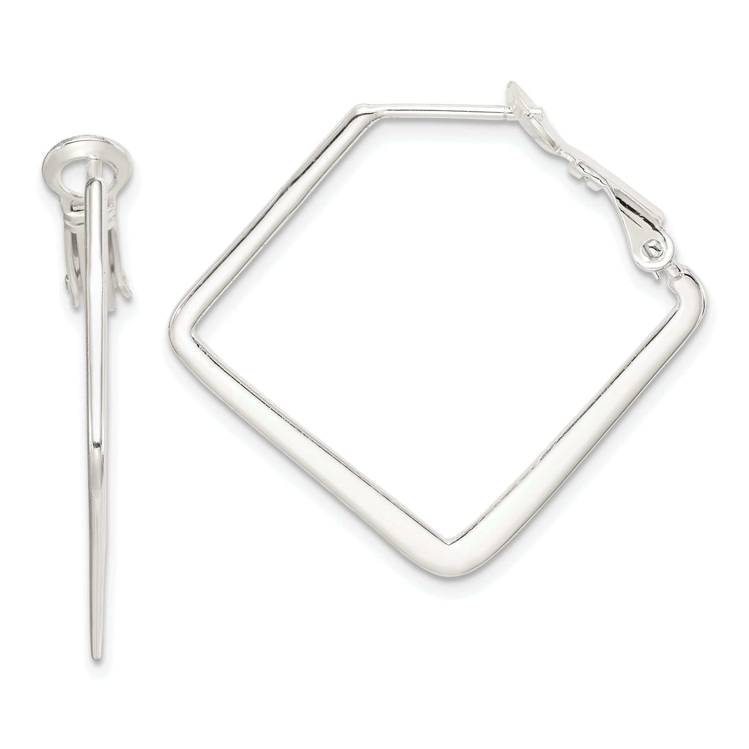 Lovely Rita's Earrings Sterling Silver Square Hoop Earrings