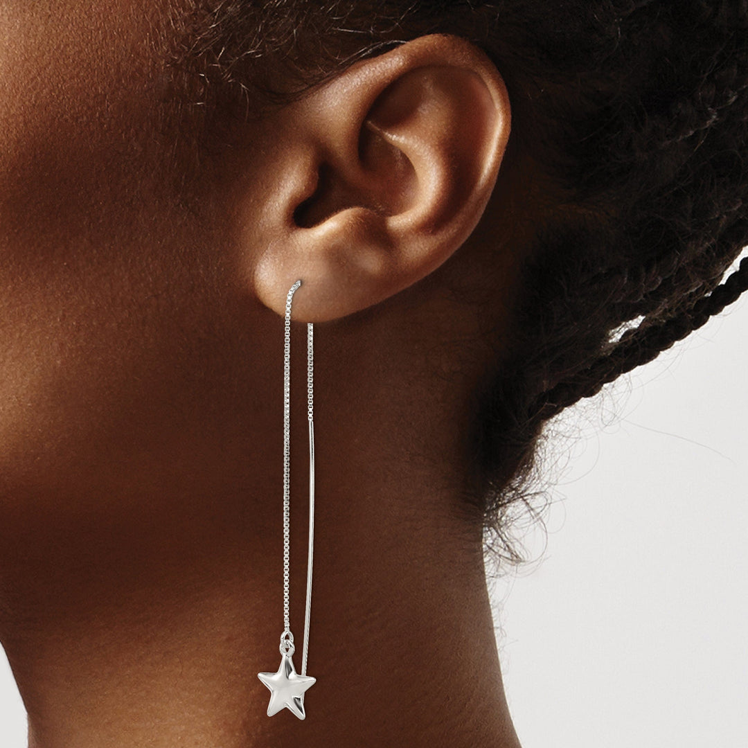 Lovely Rita's Earrings Sterling Silver Star Threader Earrings