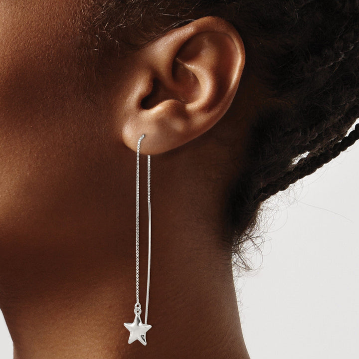 Lovely Rita's Earrings Sterling Silver Star Threader Earrings