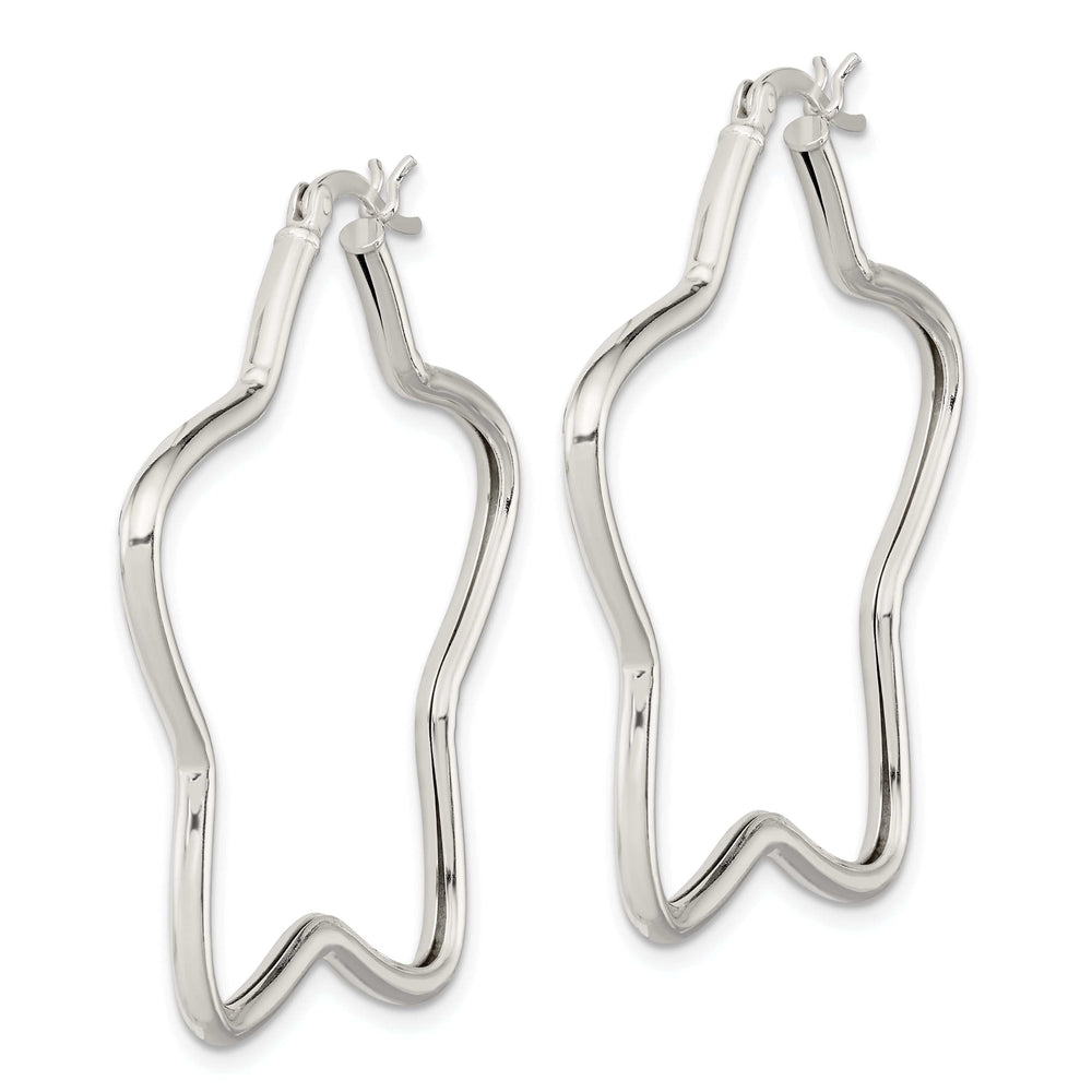 Lovely Rita's Earrings Sterling Silver Star Tube Hoop Earrings