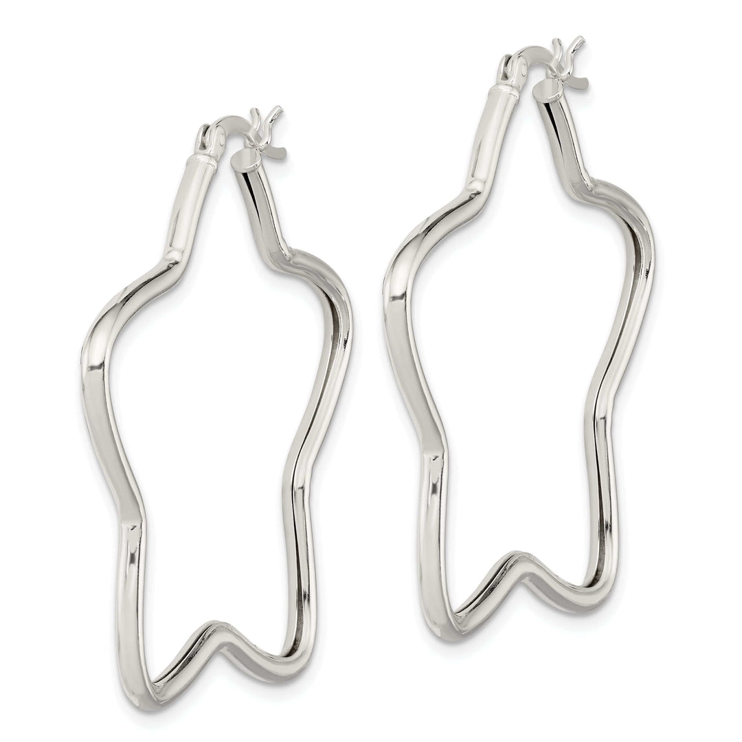 Lovely Rita's Earrings Sterling Silver Star Tube Hoop Earrings