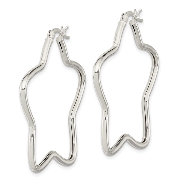 Lovely Rita's Earrings Sterling Silver Star Tube Hoop Earrings