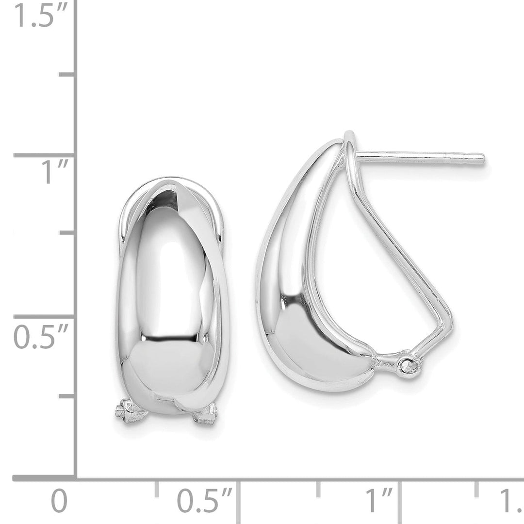 Lovely Rita's Earrings Sterling Silver Tapered J Hoop Post Earrings