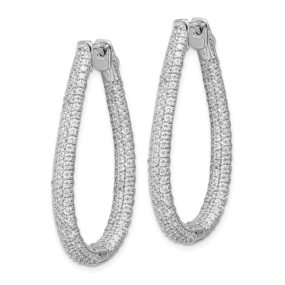 Sterling Shimmer Earrings Sterling Silver Teardrop Hoop Earrings