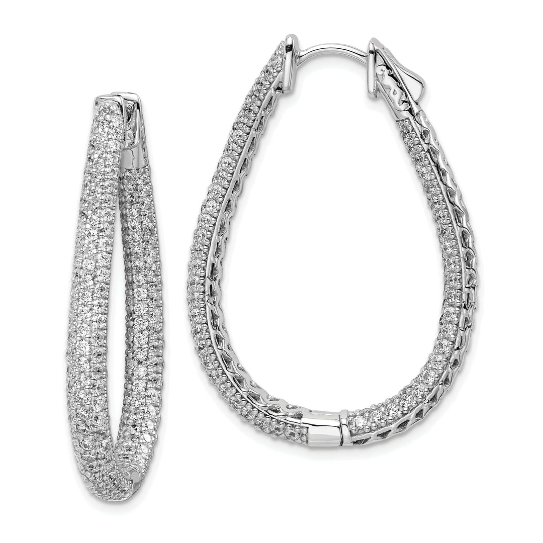 Sterling Shimmer Earrings Sterling Silver Teardrop Hoop Earrings