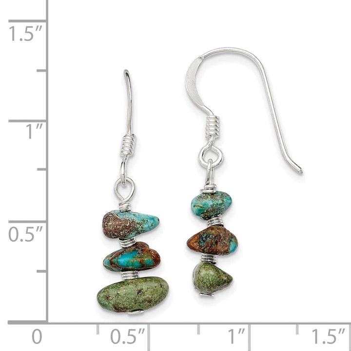 Lovely Rita's Earrings Sterling Silver Turquoise Chip Dangle Earrings