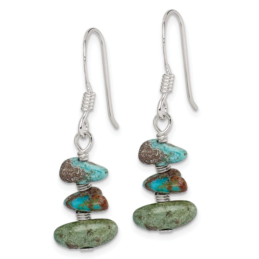 Lovely Rita's Earrings Sterling Silver Turquoise Chip Dangle Earrings
